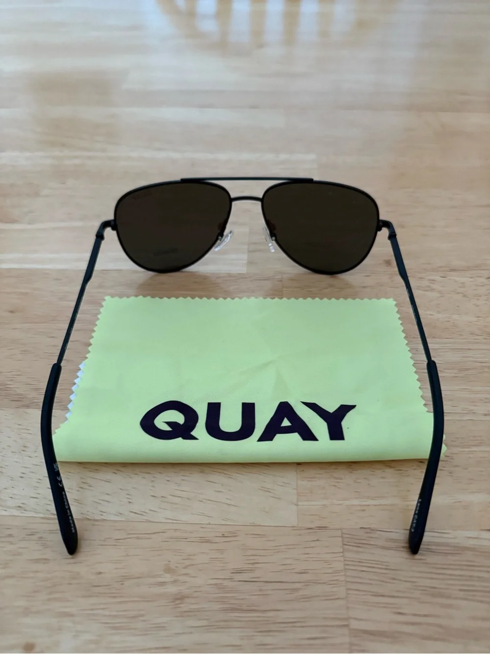 QUAY The Wingman Black Aviator Polarized Sunglasses